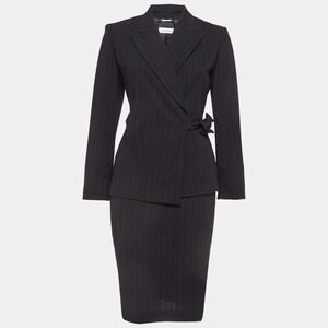 Max Mara Pinstripe Suit Set Blazer Pants Skirt Three Piece Set 100% Wool - READ